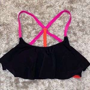 PINK black strappy bikini top